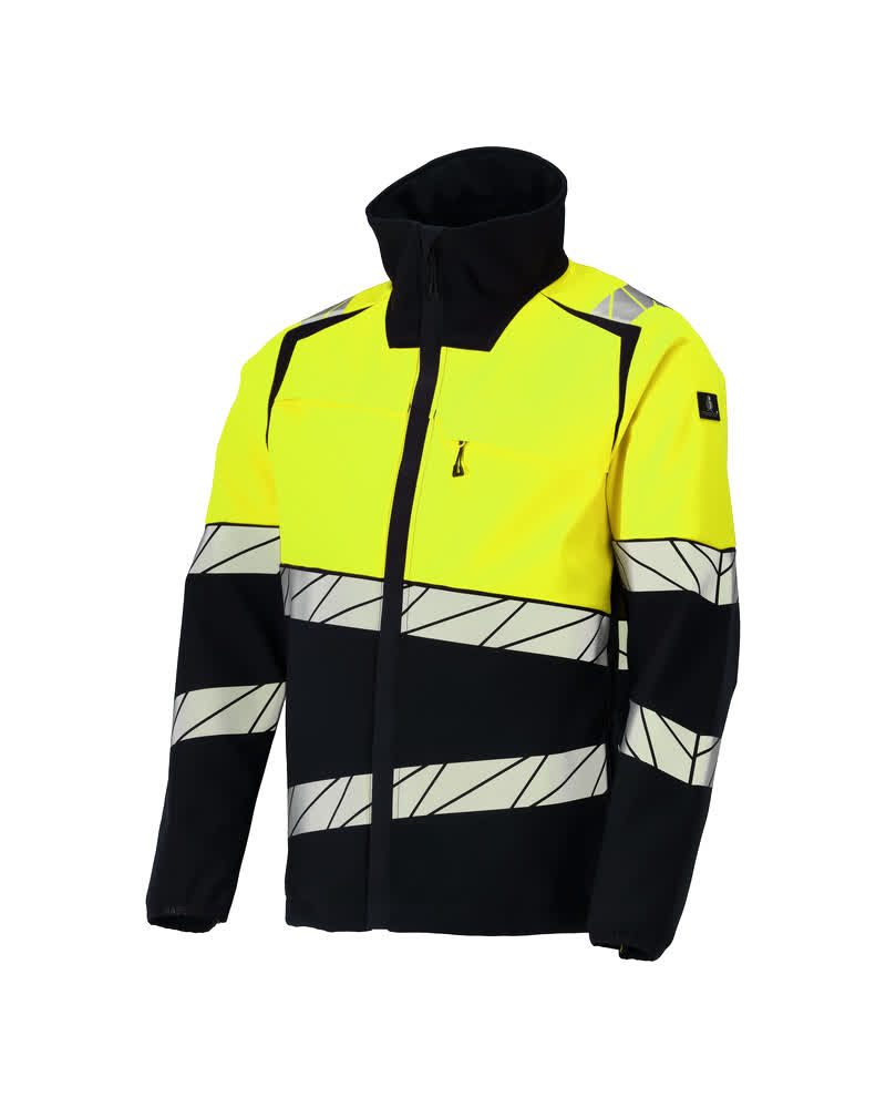 Mascot Accele. Safe Warnschutz-Softshelljacke – schwarz/leuchtgelb