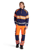 Blåkläder 3553 Warnschutz Zip-Sweatshirt Kl. 1 – marine/orange