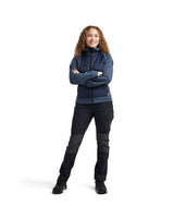 Blåkläder Damen 3464 Hybrid Kapuzen-Sweatjacke – taubenblau/dunkelmarine