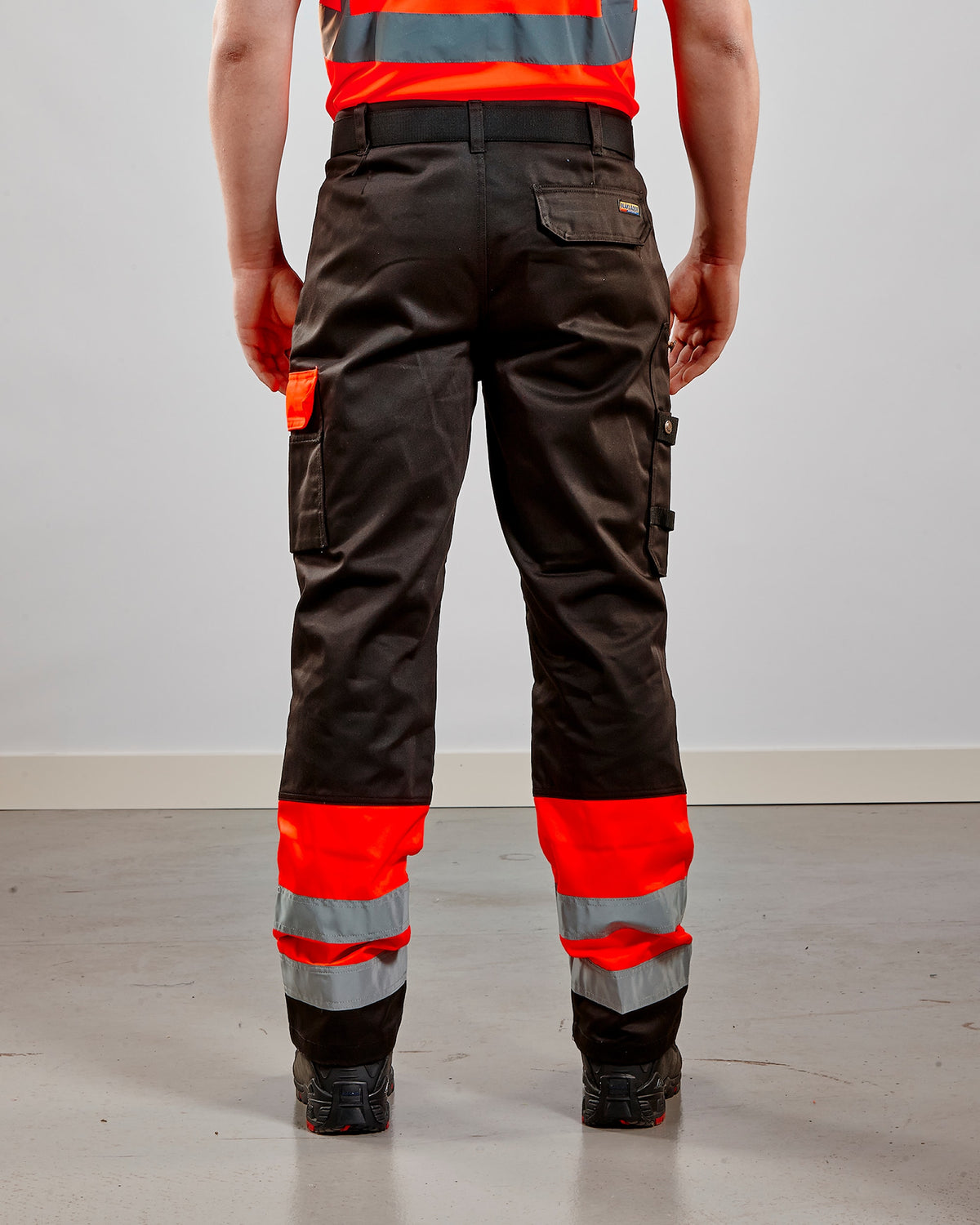Blåkläder 1584 Warnschutz Bundhose HIGH-VIS – rot/schwarz