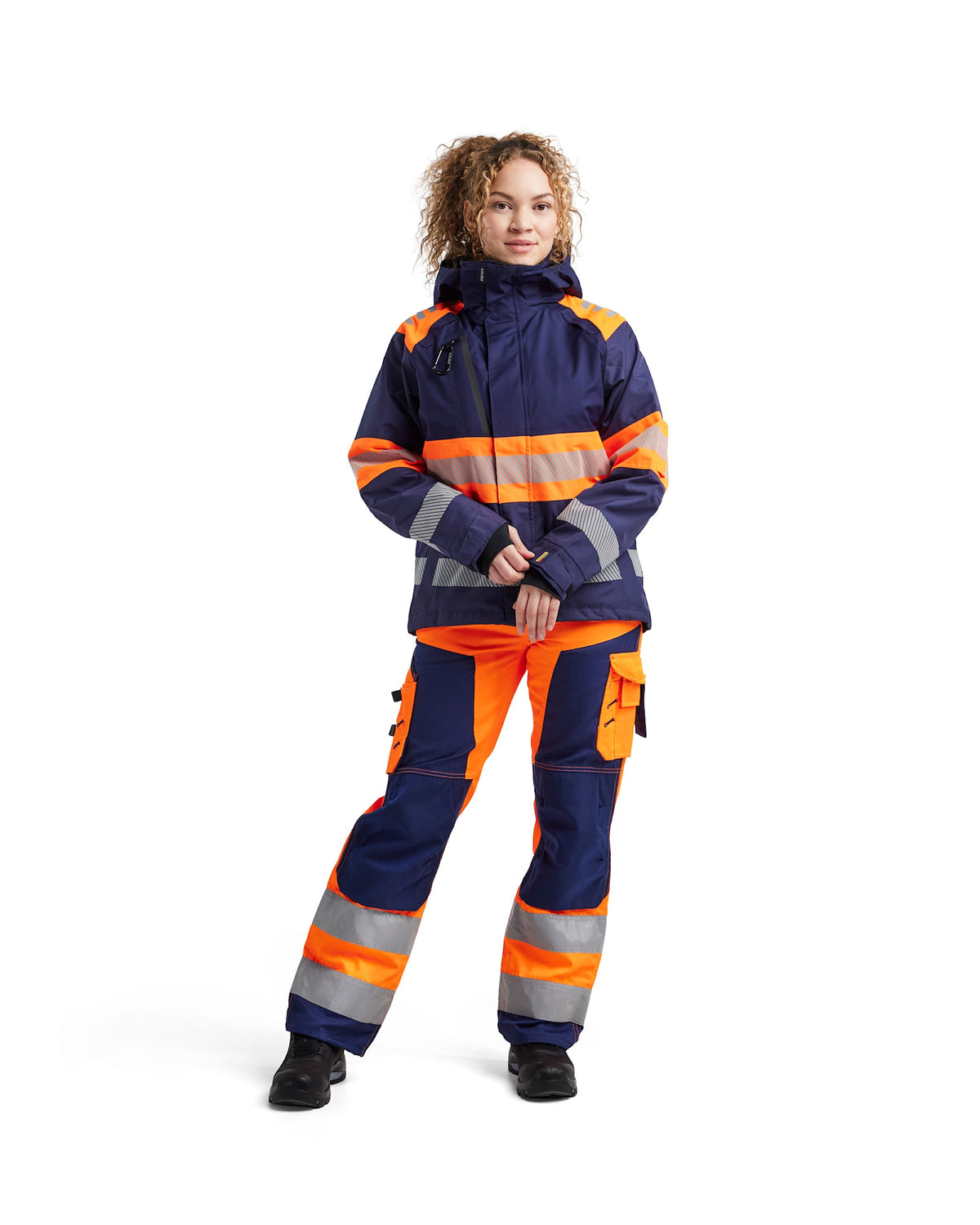 Blåkläder Damen 4430 Warnschutz Regenjacke Kl. 1 – marine/orange