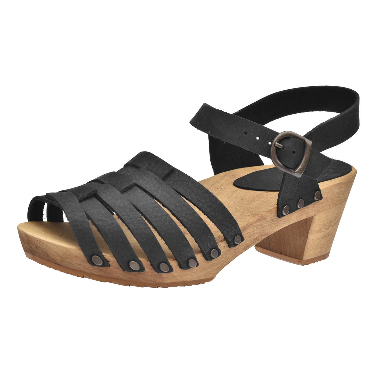 Sanita Wood-Silo Square Sandal Sandale