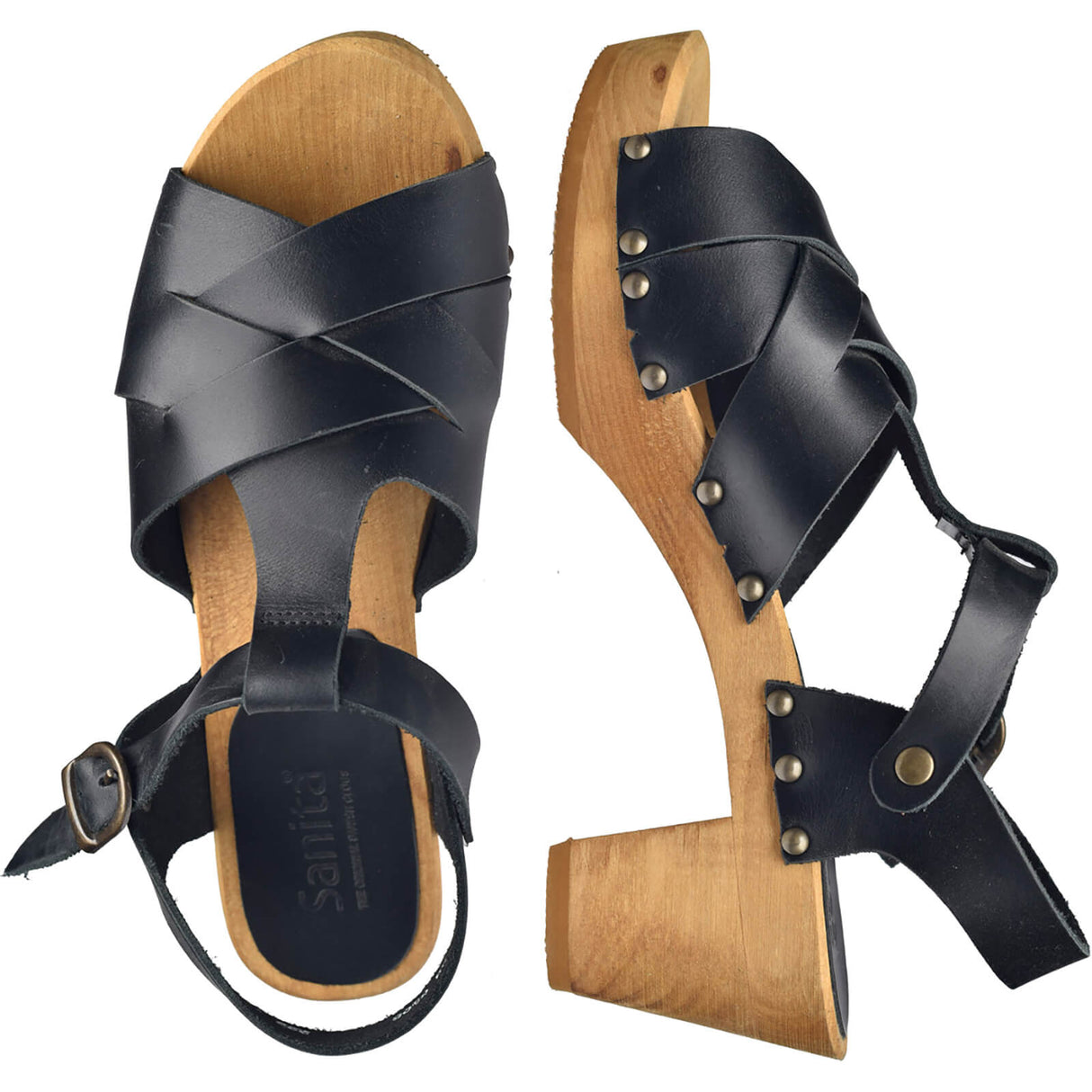Sanita Wood-Falo Square Sandal Sandale