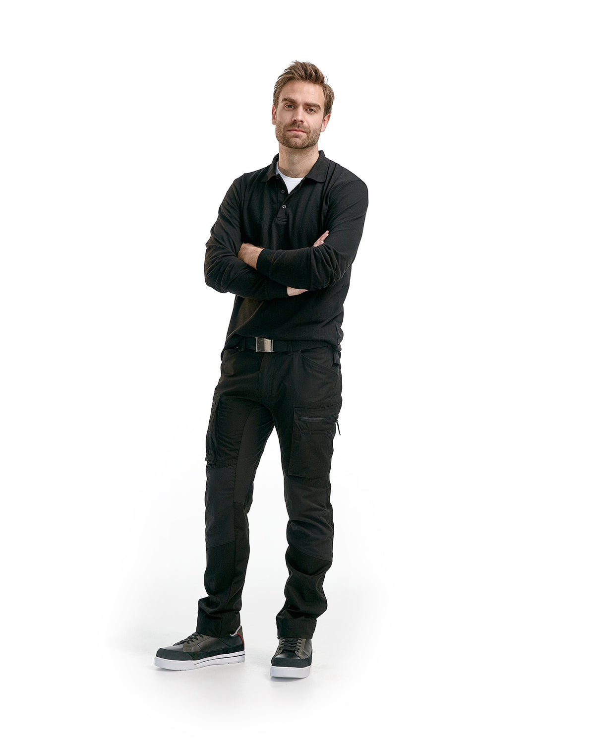 Blåkläder 3388 Langarm Polo-Shirt – schwarz