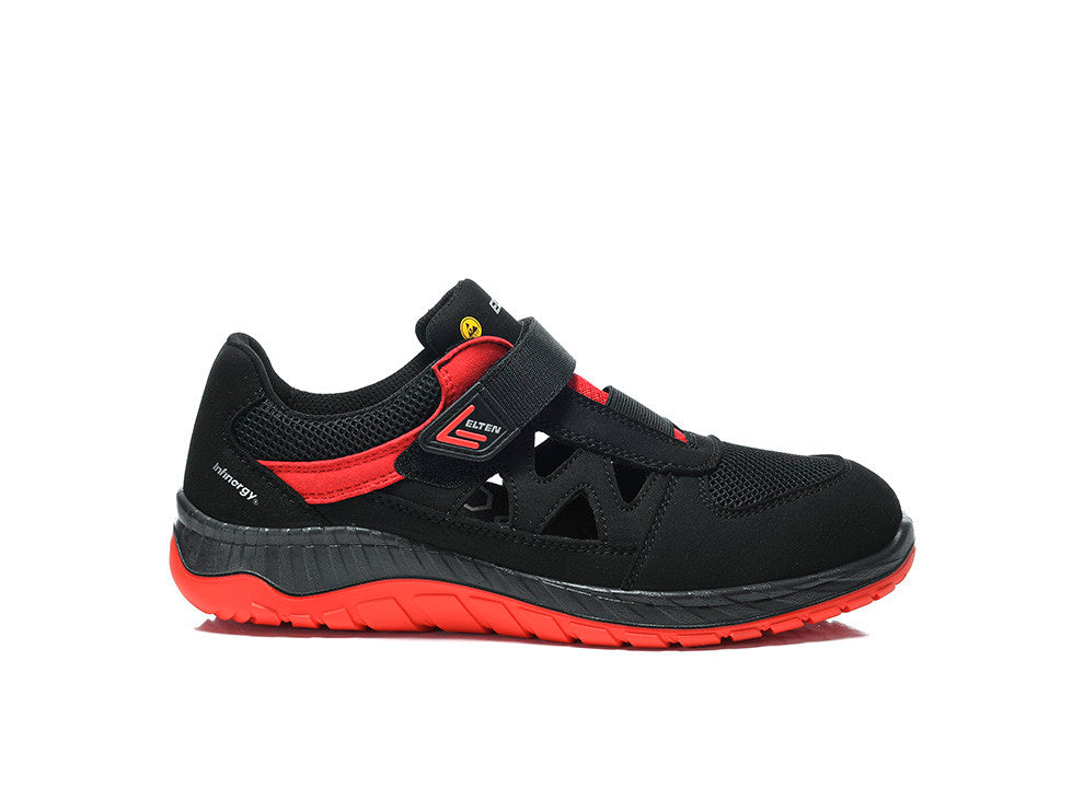 Elten Lonny Easy S1P Sicherheitssandale rot – schwarz