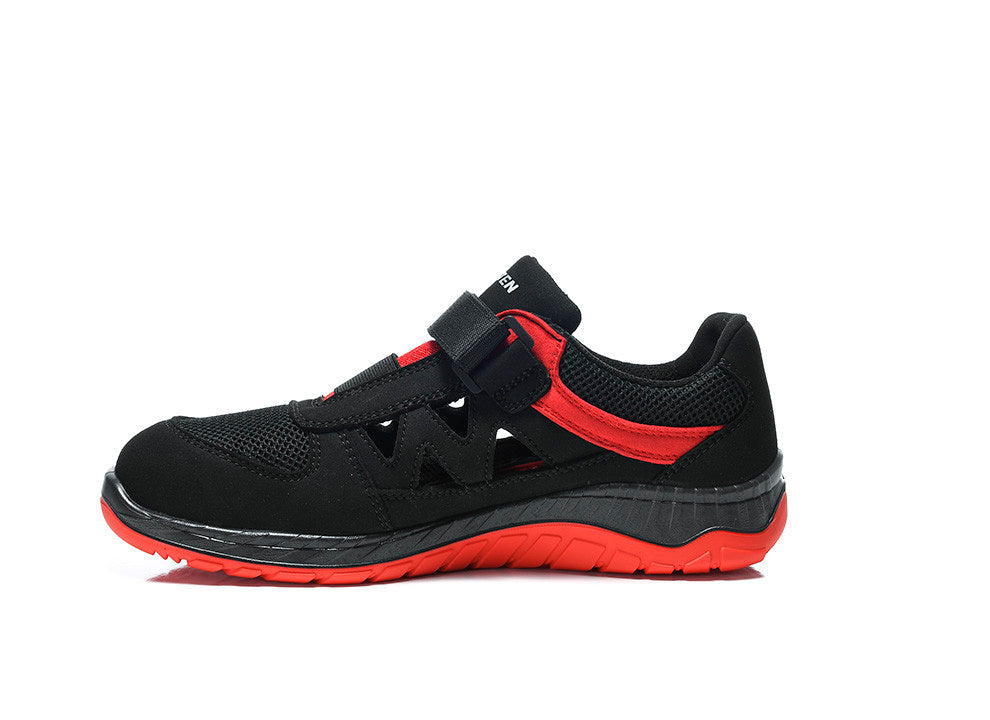 Elten Lonny Easy S1P Sicherheitssandale rot – schwarz