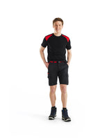Blåkläder 1446 Industrie Stretch Shorts – schwarz/rot