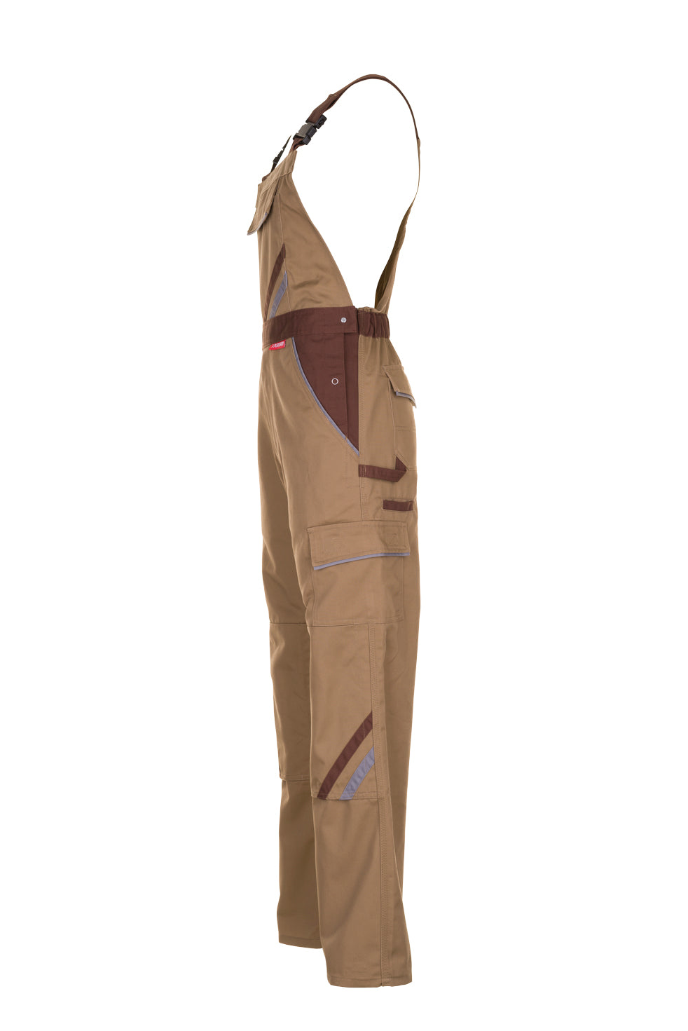 PLANAM Highline Latzhose khaki/braun/zink