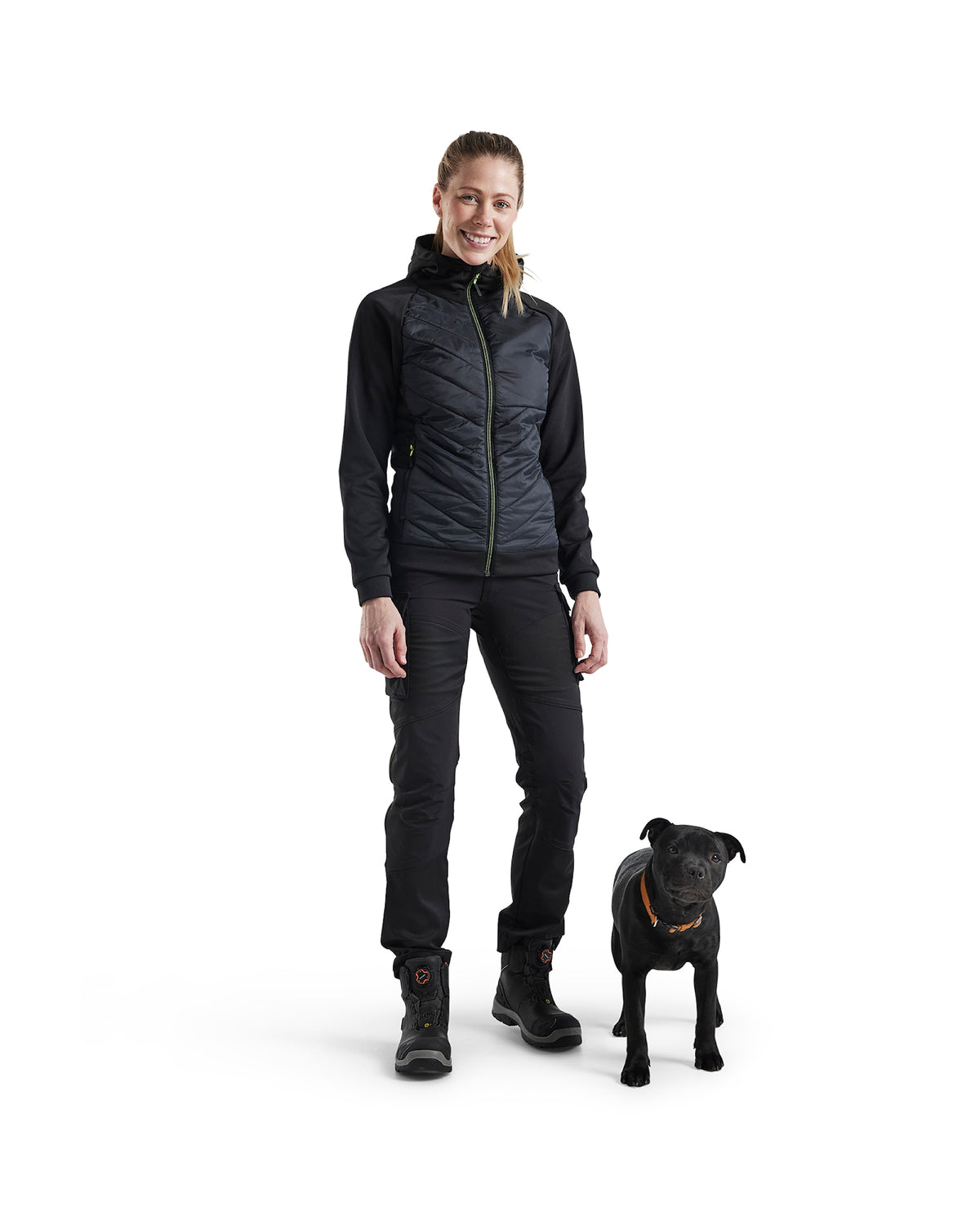 Blåkläder Damen 3464 Hybrid Sweatjacke – schwarz/gelb