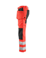 Blåkläder Damen 7163 Warnschutz Handwerkerhose – rot/schwarz