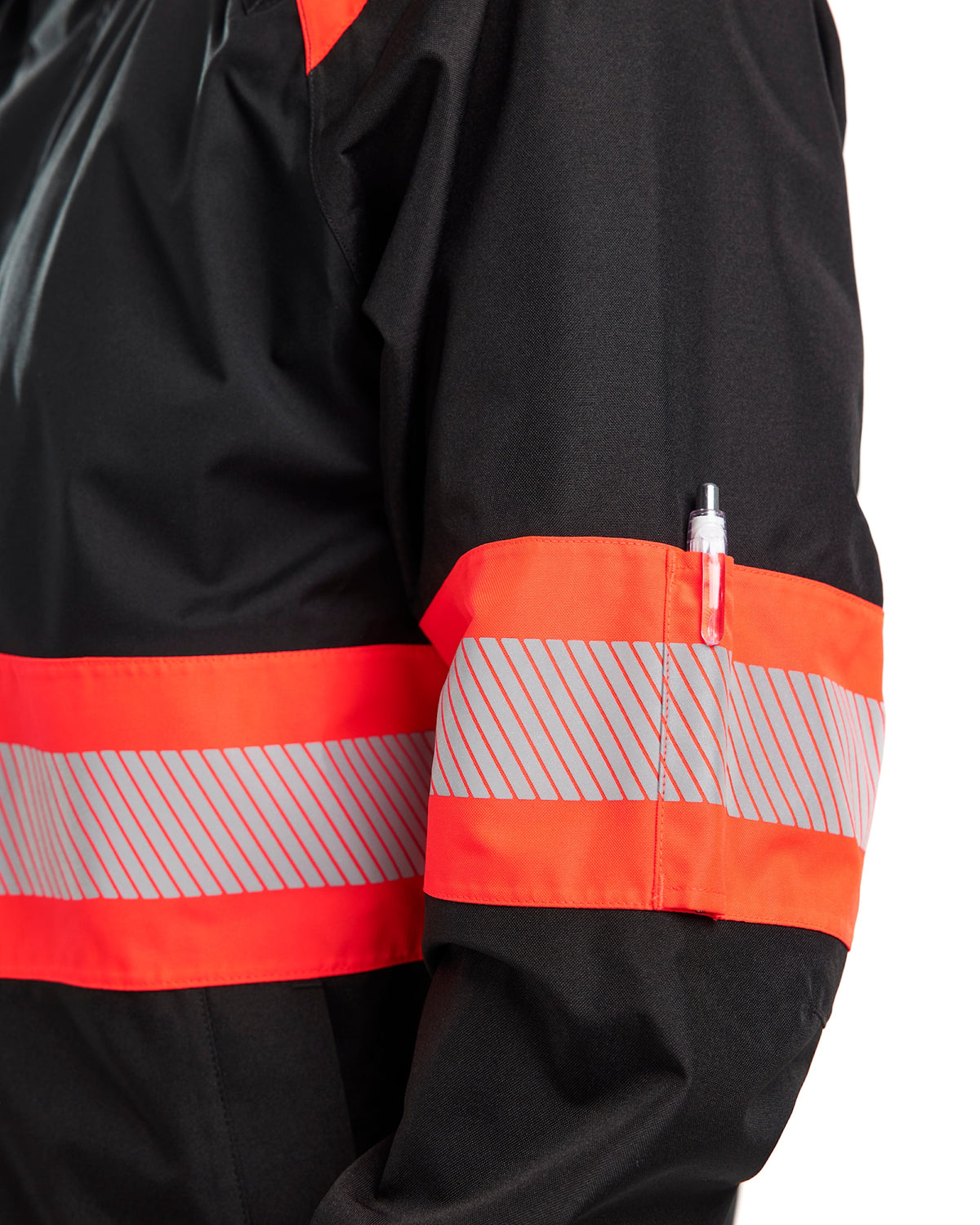 Blåkläder 4420 Warnschutz Regenjacke Kl. 1 – schwarz/rot