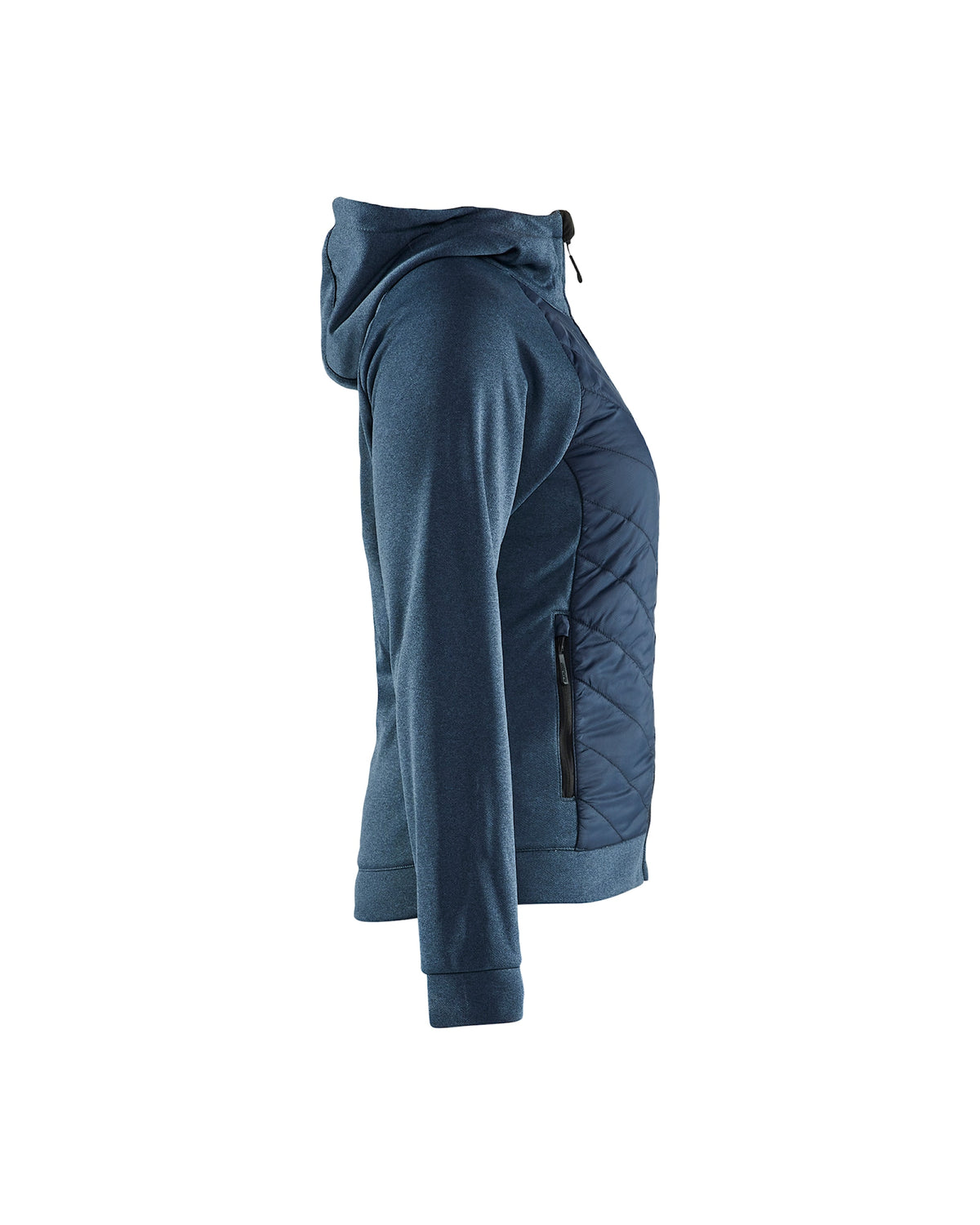 Blåkläder Damen 3464 Hybrid Kapuzen-Sweatjacke – taubenblau/dunkelmarine