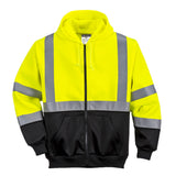 Portwest B315 Warnschutz Kapuzen Sweatjacke – gelb/schwarz