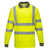 Portwest S271 Komfort Warnschutz Langarm-Poloshirt – gelb