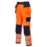 Portwest T501 PW3 Warnschutz Handwerkerhose – orange/marine