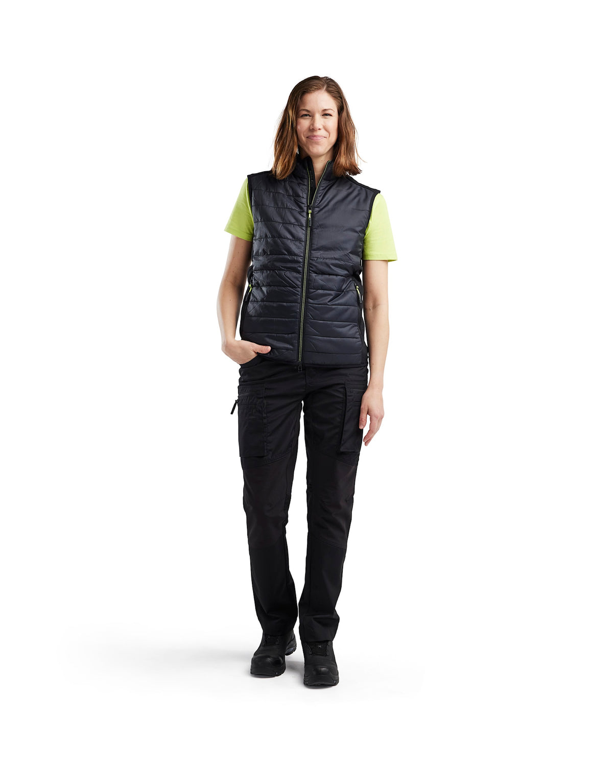 Blåkläder Damen 3864 Unite Steppweste – schwarz/gelb