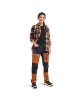 Blåkläder Damen Striker Flanellhemd – rostrot/dunkelblau
