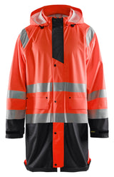 Blåkläder 4324 Level 1 Warnschutz Regenmantel – rot/schwarz