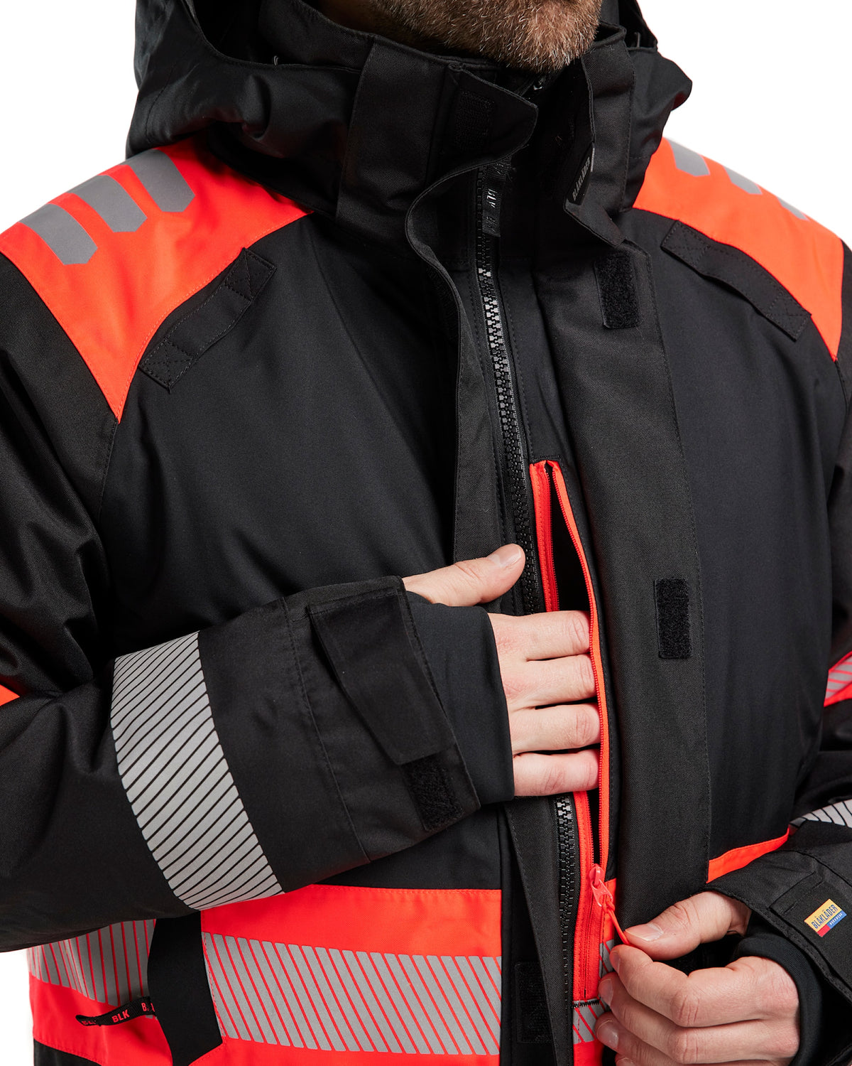 Blåkläder 4485 Warnschutz Winterparka Kl. 1 – schwarz/rot