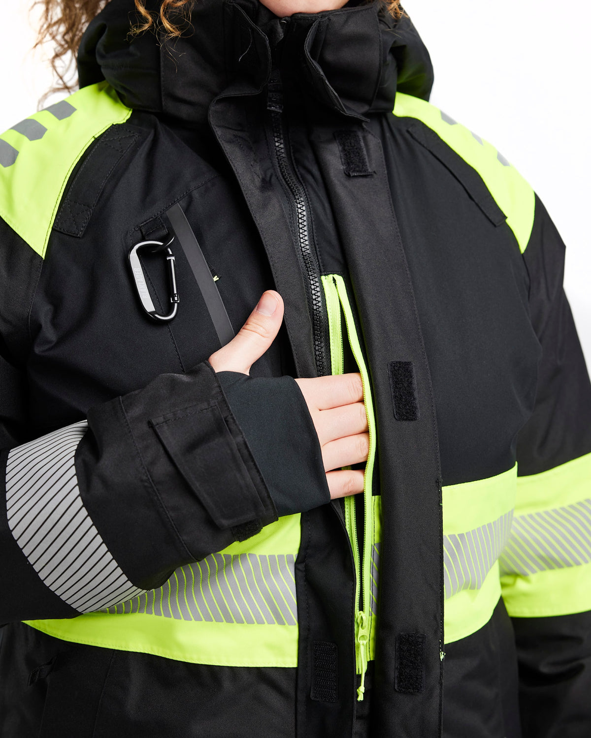 Blåkläder Damen 4470 Warnschutz Winterjacke Kl 1 – schwarz/gelb