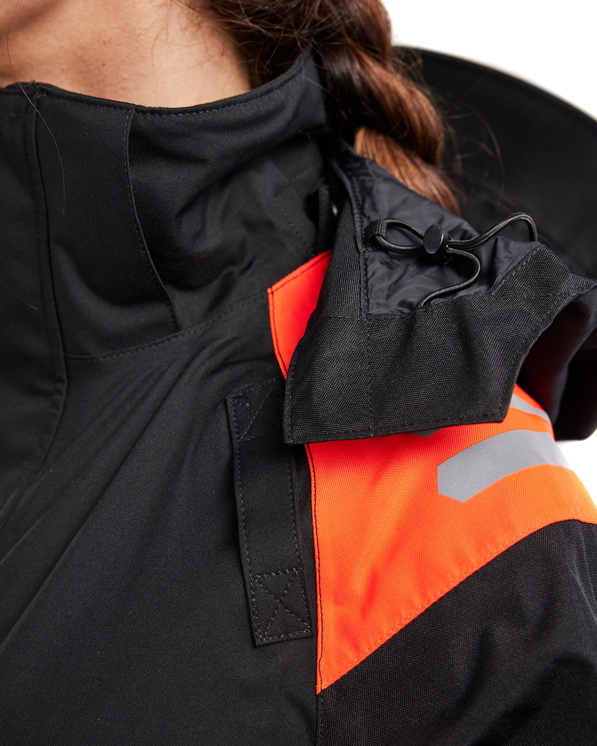 Blåkläder Damen 4430 Warnschutz Regenjacke Kl. 1 – schwarz/rot