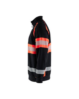 Blåkläder 3553 Warnschutz Zip-Sweatshirt Kl. 1 – schwarz/rot