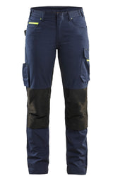 Blåkläder Damen 7195 Stretch Servicehose – dunkelmarine/gelb