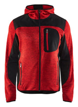 Blåkläder 4930 mit Softshell Strickjacke – rot/schwarz